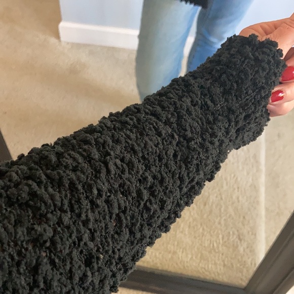 Black Color Popcorn Texture Open Cardigan - Picture 10 of 10